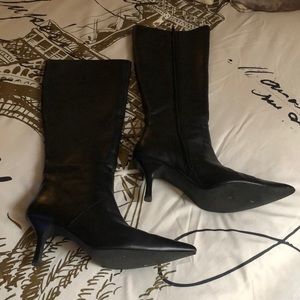 Bp Black Leather Zippered  2.5 “ heel Boots